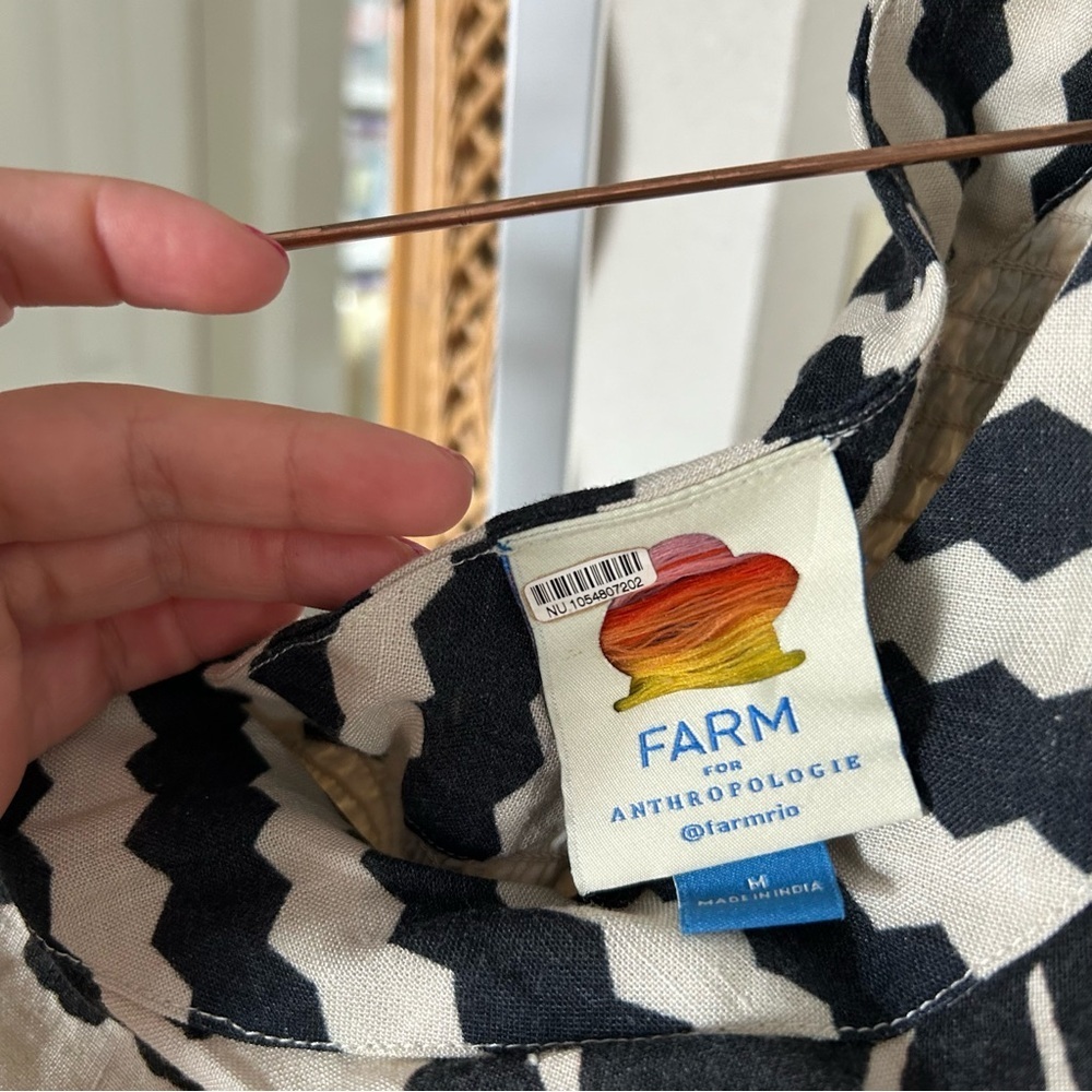 Farm Rio / One-Shoulder Linen Palm Tree Dress - Picture 8 of 8